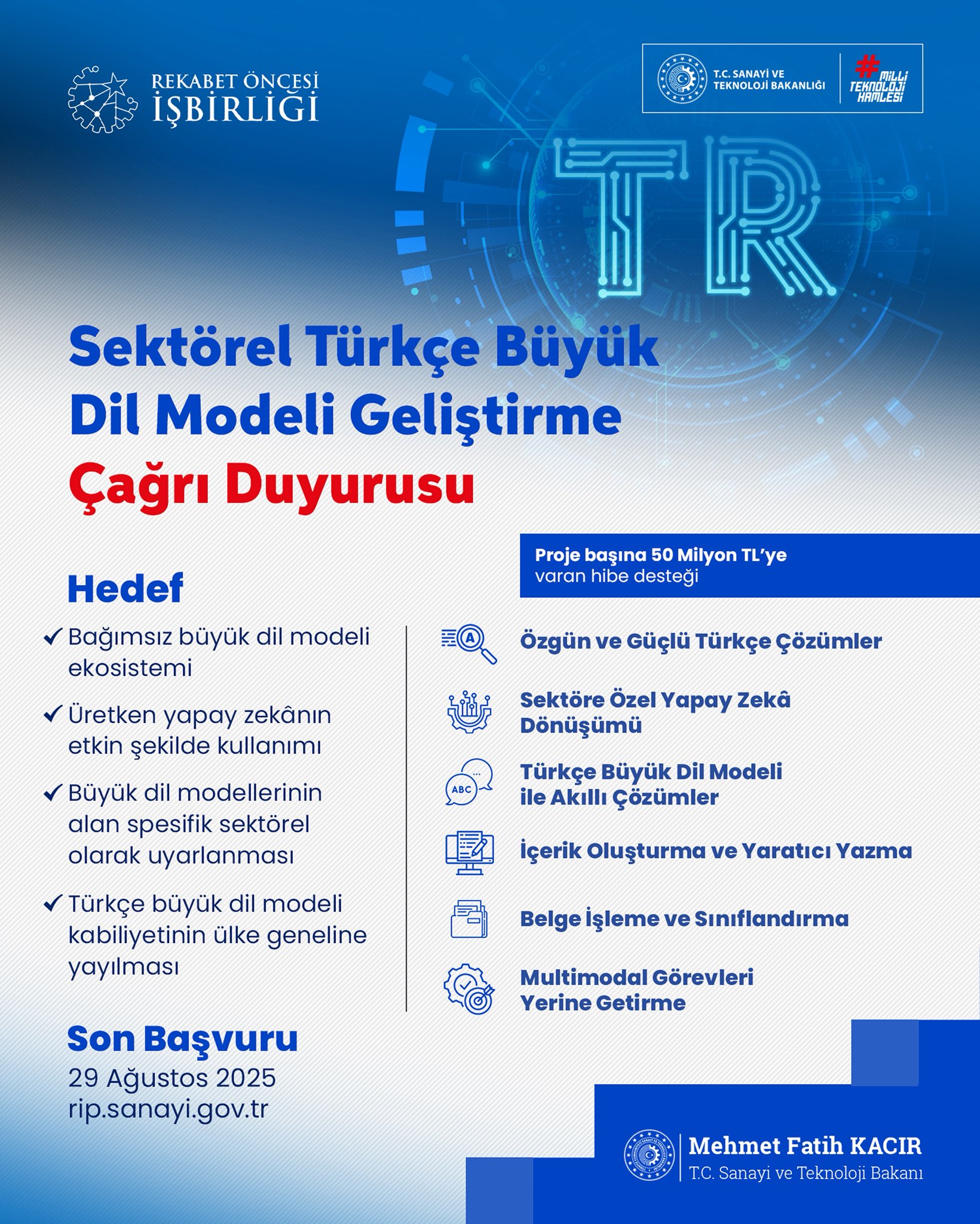 turkce yapay zekaya 50 milyon tl destek 0 26w6eD9r