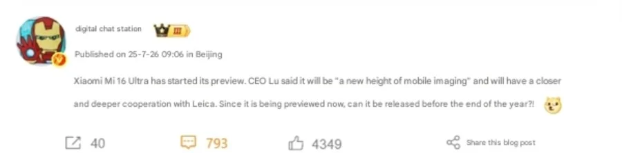 xiaomi 16 ultra beklenenden erken gelecek 0 vu6Kp4r6
