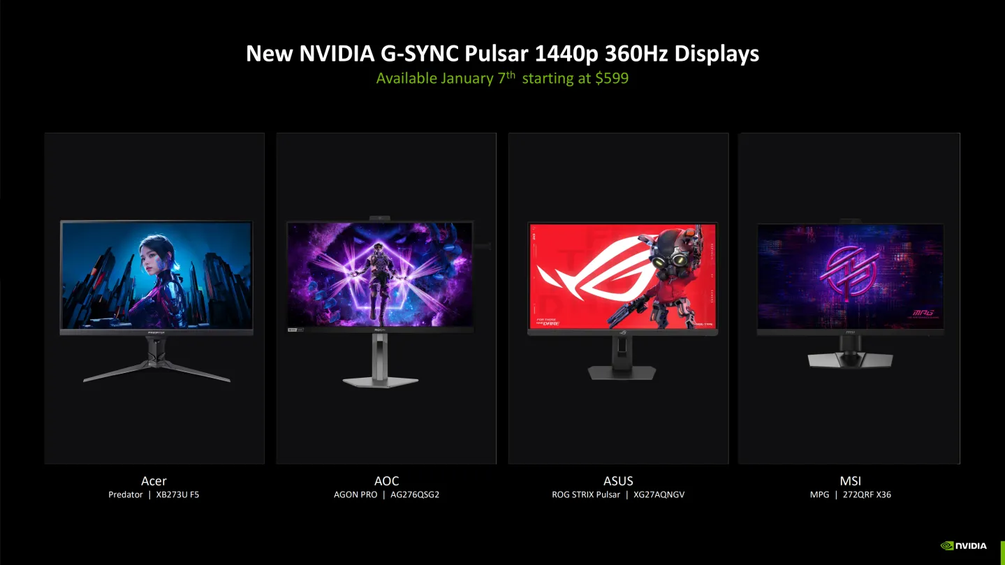 Nvidia G-Sync Pulsar Oyuncu Monitörleri Tanıtıldı
